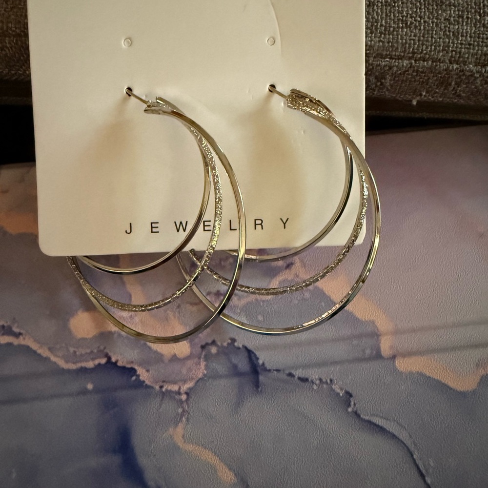 Elegant Silverโ Hoop Earrings